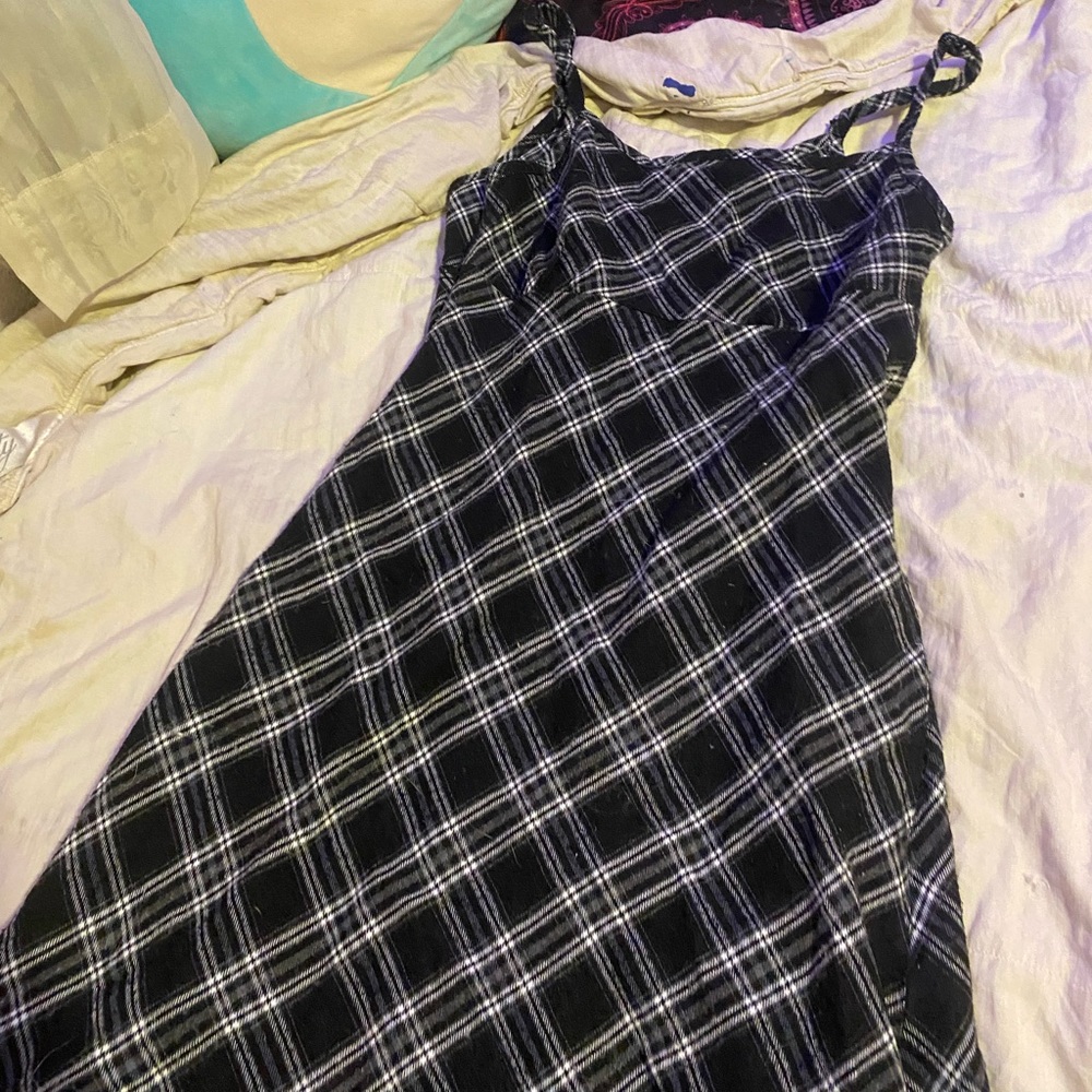Black and white plaid dress🖤🤍